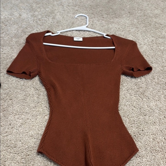 Abercrombie & Fitch Rust Ribbed Bodysuit - Picture 2 of 4